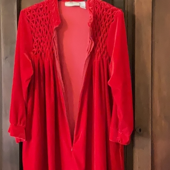 Comfort Choice Red Soft Full Length Vintage Housecoat Size 1X - Picture 6 of 7